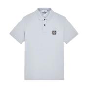 Stone Island Ljusblå Slim Fit Polo Blue, Herr