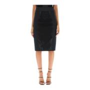 Dolce & Gabbana Korsettinspirerad satin midi kjol Black, Dam