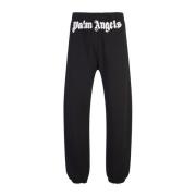 Palm Angels Svarta Bomullsfleece Joggers Black, Herr