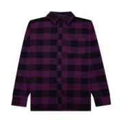 Palm Angels Rutigt Mönster Logo Overshirt 'Violet' Purple, Herr