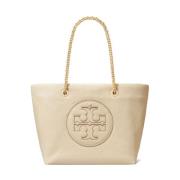 Tory Burch Beige Väskor med Kedjelänk Handtag och Logotyp Beige, Dam