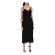 Dolce & Gabbana Midi spetsklänning med slits Black, Dam