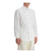 Mugler Klassisk Poplin Skjorta med Silvernitar White, Herr