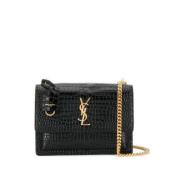 Saint Laurent Svart Coco Pouch Black, Dam