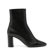 Saint Laurent Svarta Läder Ankelboots Black, Dam