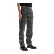 Mugler Spiral Baggy Denim Jeans Black, Herr