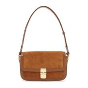 A.p.c. Mocka Baguette Handväska med Metallspänne Brown, Dam