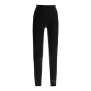 Y-3 Leggings med Logotyptryck och Elastisk Midja Black, Dam