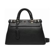 Guess Lyxig Eco Satchel Handväskor Black, Dam