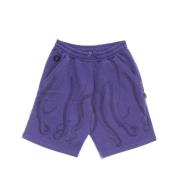 Octopus Färgade Sweatshorts med Elastisk Midja Purple, Herr