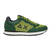 Sun68 Grön Tom Sneaker med Blandning av Material Green, Herr