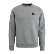 PME Legend Mjuk Fleece Crewneck Sweatshirt med Flight Pocket Gray, Her...