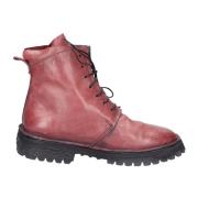 Moma Vintage Läder Ankelboots för Kvinnor Red, Dam