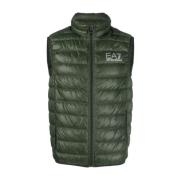 Emporio Armani EA7 Grön Logo-Printad Vadderad Gilet Green, Herr