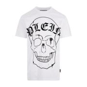 Philipp Plein Skull Print Vit T-shirt Polos White, Herr