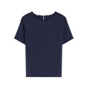 Max Mara Weekend Satin- och jerseyblus Blue, Dam