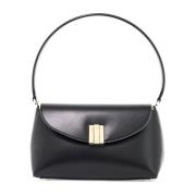 Bally Läder axelväska med graverat spänne Black, Dam