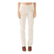 Ermanno Scervino Broderade Wide Leg Jeans Honung Beige, Dam