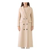 Ermanno Scervino Maxi Dubbelknäppt Kappa Honungsfärg Beige, Dam