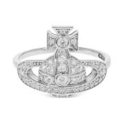 Vivienne Westwood Liten Orb Platina Vit Ring Gray, Dam