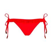 Vilebrequin Solid Mini Bikiniunderdel med Sidoband för Damer Red, Dam