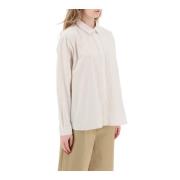 Skall Studio Randig Oversized Skjorta Beige, Dam