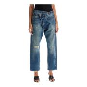 R13 Asymmetrisk Denim Crossover Jeans Blue, Dam