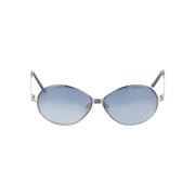 Fendi Vintage Pre-owned Metall solglasgon Blue, Dam