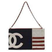 Chanel Vintage Pre-owned Canvas kuvertvskor Blue, Dam