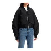 Agolde Boxy Nylon Bomber Jacket Black, Dam