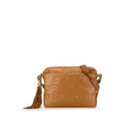 Chanel Vintage Pre-owned Laeder crossbodyvskor Beige, Dam