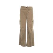 Department Five Cargo Byxor med Wide Leg Stil Beige, Dam