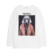 Max Mara Konstnärlig Oversized Sweatshirt White, Dam