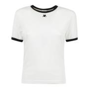 Courrèges Kontrast T-shirt White, Dam