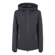 Peuterey Svart Kort Pufferjacka Soft Shell Black, Dam