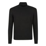 Ballantyne Svart tröja med T Neck Pullover Black, Herr