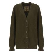 UMA Wang Grön V-ringad Cardigan Tröja Green, Dam