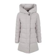 Woolrich Beige Puffy Prescott Parka Kappa Beige, Dam