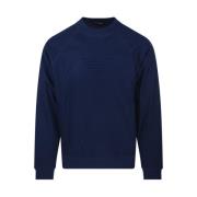 Emporio Armani Blå Ocean Rund Hals Pullover Blue, Herr