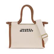 Isabel Marant Canvas toteväska med broderad logotyp Beige, Dam