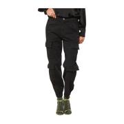 Mason's Curvy Fit Cargo Byxor i Gabardin Black, Dam