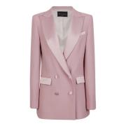 Hebe Studio Rosa Polyesterjacka Made in Italy Pink, Dam