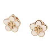 Tory Burch Emalj Blomma Stud Örhänge Yellow, Dam