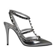 Valentino Garavani Spegel-Effekt Studded Pump Gray, Dam