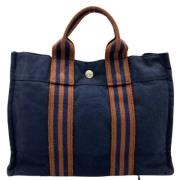 Hermès Vintage Pre-owned Bomull totevskor Blue, Dam