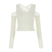 Gimaguas Ivory Viscose Blend Birke Top White, Dam