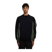 Sacai Patchwork Fleece Tröja Blue, Herr