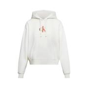 Calvin Klein Gradient CK Hoodie White, Dam