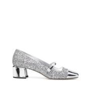 Jimmy Choo Glitter Patentläderskor med Pärldetalj Gray, Dam