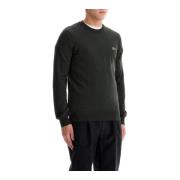 Lacoste Borstad Ullblandning Pullover Tröja Green, Herr